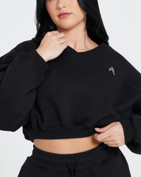 All Day Oversized V-Neck Sweatshirt | Black