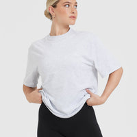 Classic Oversized Lightweight T-Shirt | Light Grey Marl