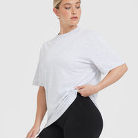 Classic Oversized Lightweight T-Shirt | Light Grey Marl