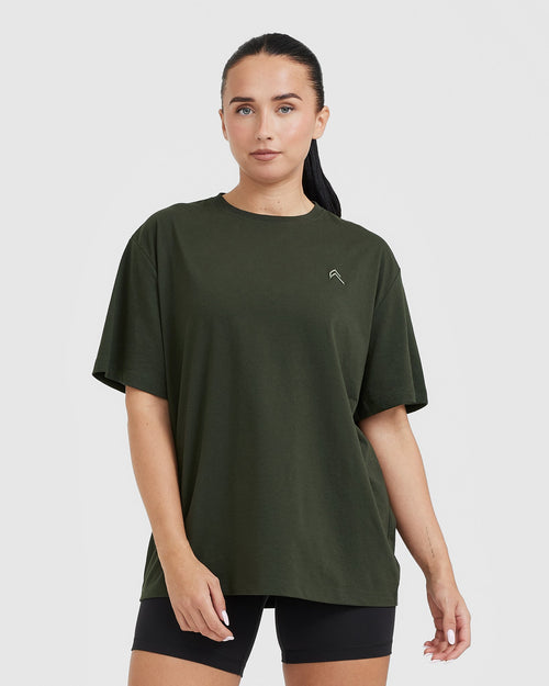 Oner Modal Classic Oversized Lightweight T-Shirt | Khaki