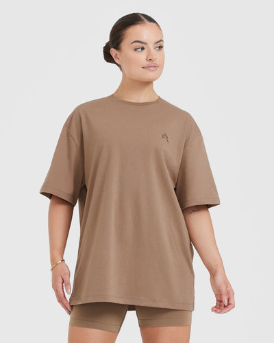 Classic Oversized Lightweight T-Shirt | Walnut