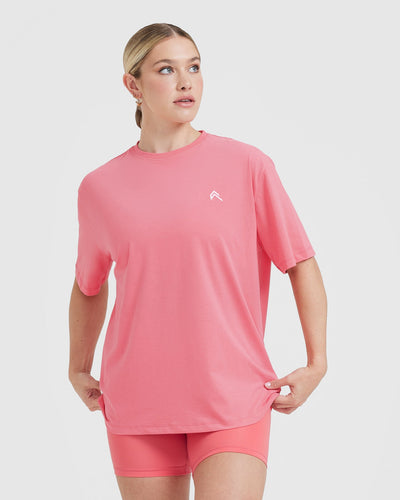 Classic Oversized Lightweight T-Shirt | Washed Amplify Pink
