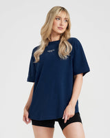 Graphic Oversized Short Sleeve Tee | Washed Midnight