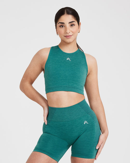Oner Modal Classic Seamless 2.0 Crop Top | Mineral Green Marl
