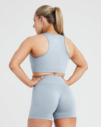 Classic Seamless 2.0 Crop Top | Smoke Grey Marl