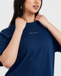 Classic Mirror Graphic Oversized T-Shirt | Washed Midnight