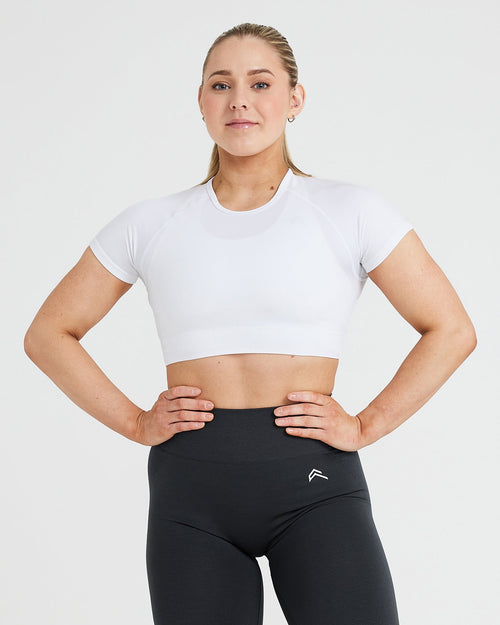 Oner Modal Classic Seamless 2.0 Short Sleeve Crop Top | White