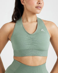 Classic Seamless 2.0 V-Neck Bralette | Sage Marl