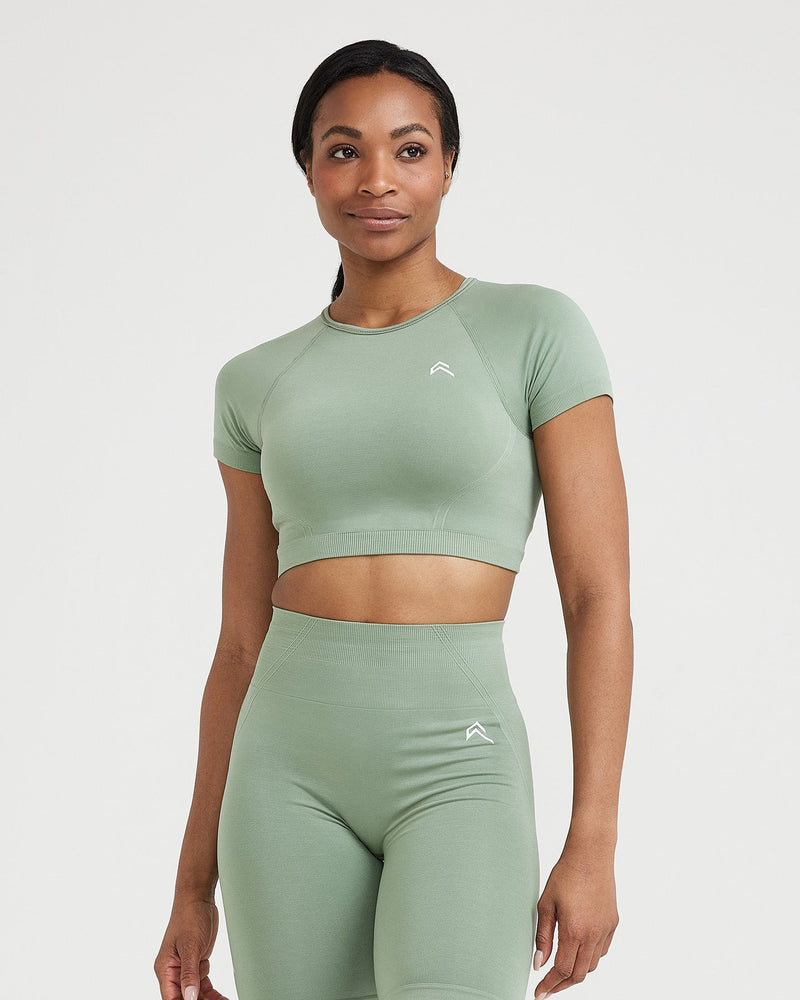 Green adidas cheap crop top
