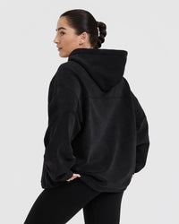 Fleece Oversized Hoodie | Black