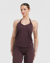 Go To Strappy Loose Vest | Plum Brown