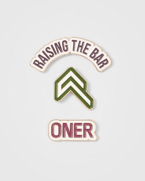 Oner Modal Raising The Bar Graphic Pins 3 Pack | Velvet Pink/Khaki