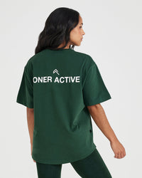 Graphic Oversized Short Sleeve Tee | Evergreen