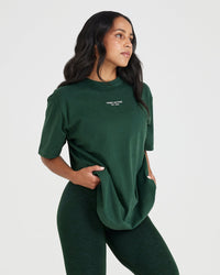 Graphic Oversized Short Sleeve Tee | Evergreen
