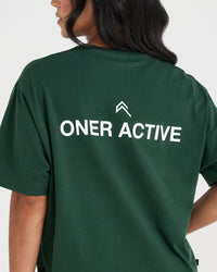 Graphic Oversized Short Sleeve Tee | Evergreen