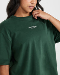Graphic Oversized Short Sleeve Tee | Evergreen