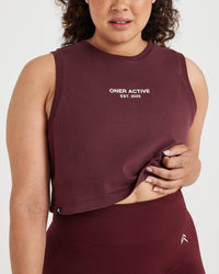 Graphic Jersey Tank | Washed Rosewood
