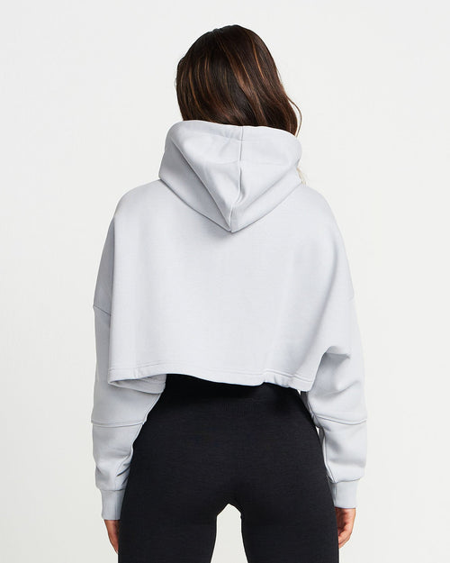 Classic Crop Zip Hoodie | Grey