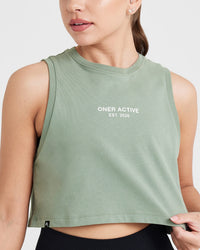 Graphic Jersey Tank | Washed Sage