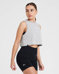 Graphic Jersey Tank | Silver Marl