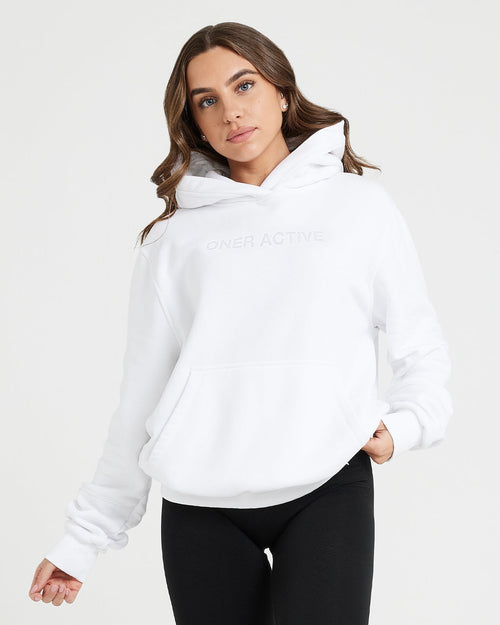 Oner Modal Classic Lounge Oversized Hoodie | White