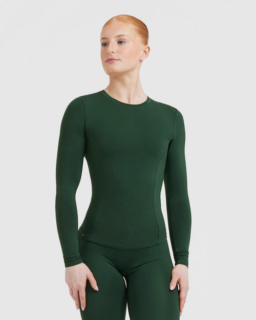 Oner Modal Mellow Soft Long Sleeve Top | Pine Green