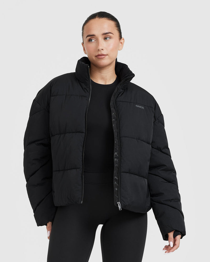 Womens black sale puffer jacket australia