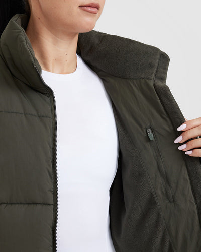 Green puffer jacket ladies sale