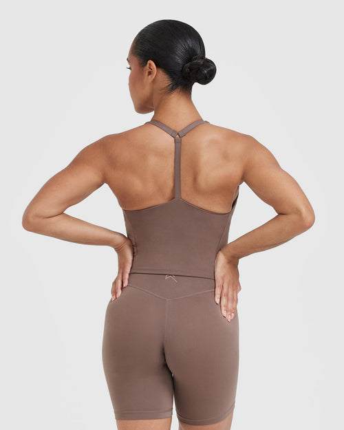 Timeless Square Neck Mid Vest | Cool Brown