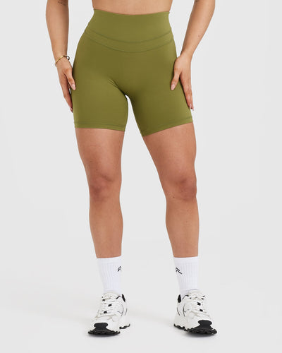 Unified High Waisted Shorts | Olive Green