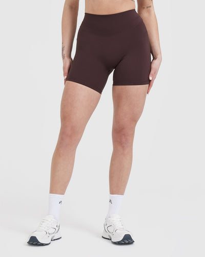 Unified High Waisted Shorts | Plum Brown