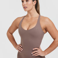 Unified V-Neck Cross Back Vest | Cool Brown