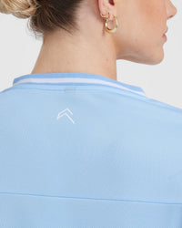 Varsity V-Neck Short Sleeve T-shirt | Powdered Blue