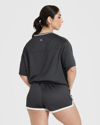 Varsity V-Neck Short Sleeve T-shirt | Coal