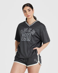 Varsity V-Neck Short Sleeve T-shirt | Coal