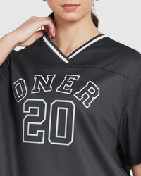 Varsity V-Neck Short Sleeve T-shirt | Coal