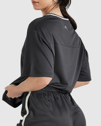 Varsity V-Neck Short Sleeve T-shirt | Coal